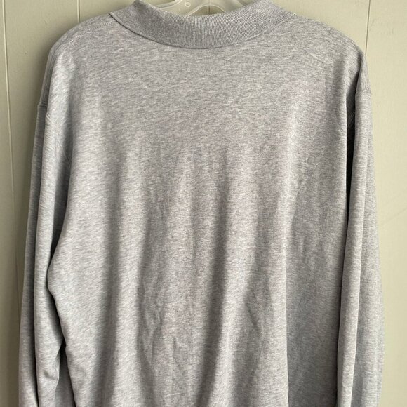LL Bean Long Sleeve Polo Shirt Pima Cotton Men's Large Gray 262175 - Picture 2 of 5